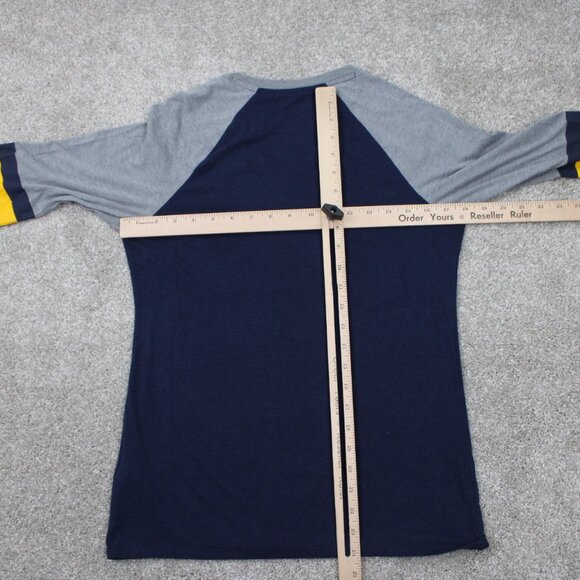 Nike Michigan Wolverines Raglan Shirt Men Medium Blue Athletic Cut Tri-Blend - Picture 13 of 16